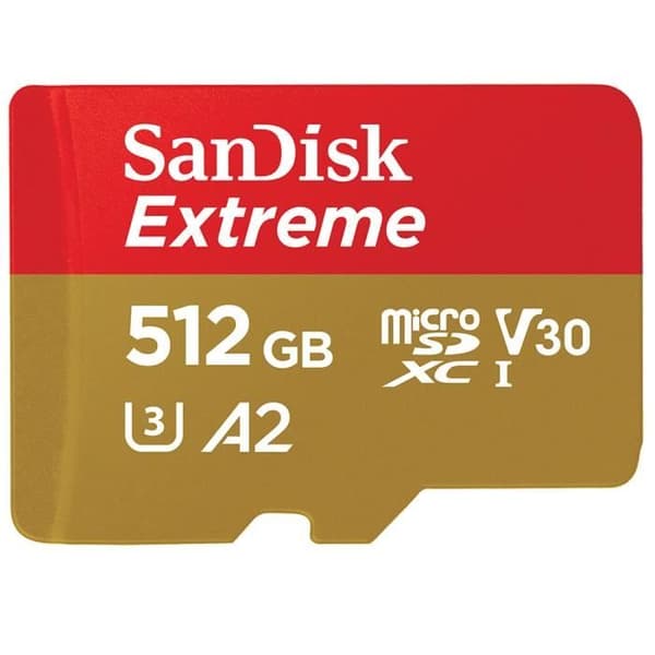 Flashminneskort - SANDISK - 512GB - Extreme microSDXC 160MB/s A2 C10 V30 UHS-I U3