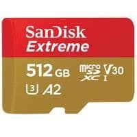 Flashminneskort - SANDISK - 512GB - Extreme microSDXC 160MB/s A2 C10 V30 UHS-I U3