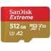 Flashminneskort - SANDISK - 512GB - Extreme microSDXC 160MB/s A2 C10 V30 UHS-I U3