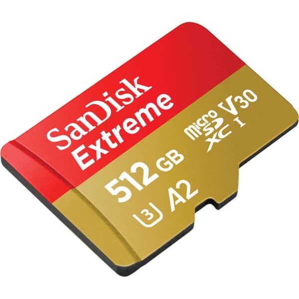 Flashminneskort - SANDISK - 512GB - Extreme microSDXC 160MB/s A2 C10 V30 UHS-I U3