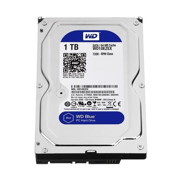 HDD WESTERN DIGITAL Blue (1TB, SATA 3.0, 64 MB, 7200 rpm, 3,5", WD10EZEX)