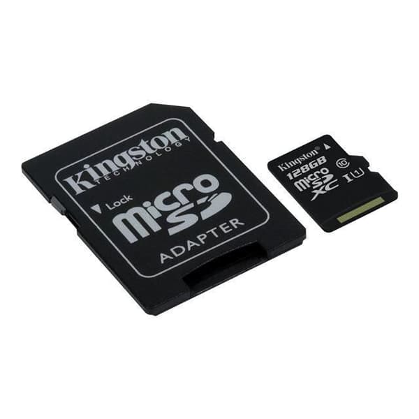 Micro-SD 128 GB Kingston SD XC, UHS-I + Adapter (SDC10G2/128GB)