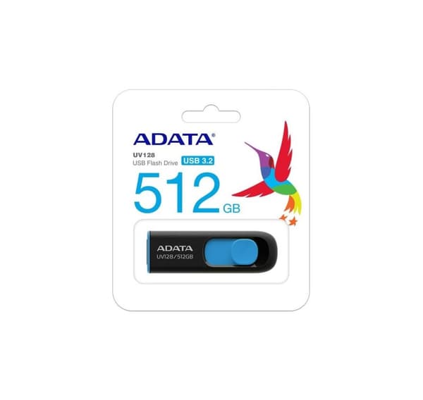 Minnesenhet flash usb3 512gb/blk/blue auv128-512g-rbe, Adata