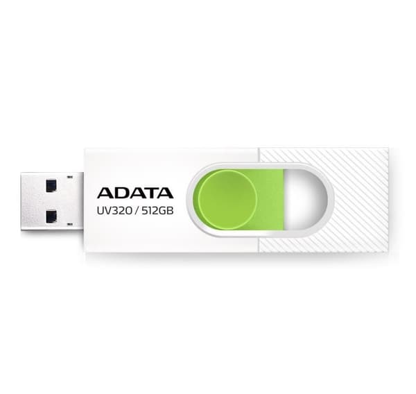 Minnestasjon flash usb3 512gb/hvit auv320-512g-rwhgn, Adata Grønn, Hvit