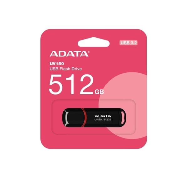 Minnestasjon flash usb3 512gb/svart auv150-512g-rbk, Adata