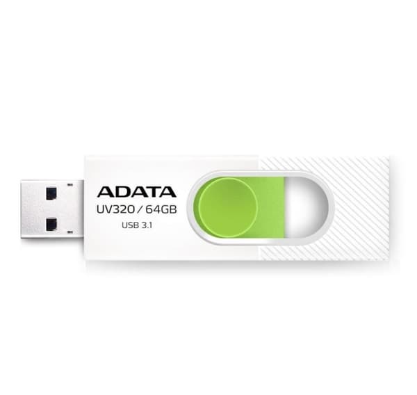 Muistiasema flash usb3.1 64gb/valkoinen auv320-64g-rwhgn, Adata Vihreä, Valkoinen