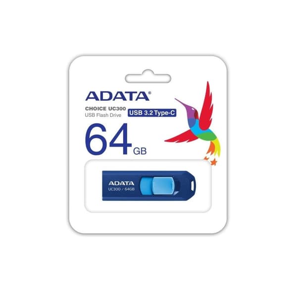 Memory drive flash usb-c 64gb/acho-uc300-64g-rnb/bu, Adata