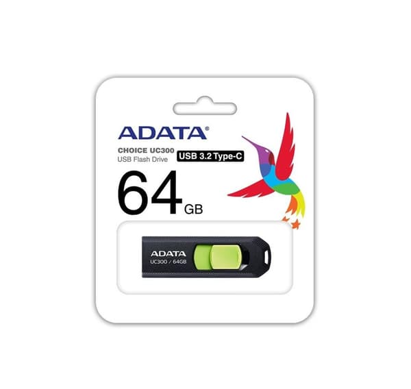 Memory drive flash usb-c 64gb/acho-uc300-64g-rbk/gn, Adata