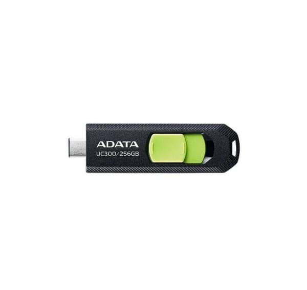 Minnestasjon flash usb-c 256gb/acho-uc300-256g-rbk/gn, Adata Sort, Grønn