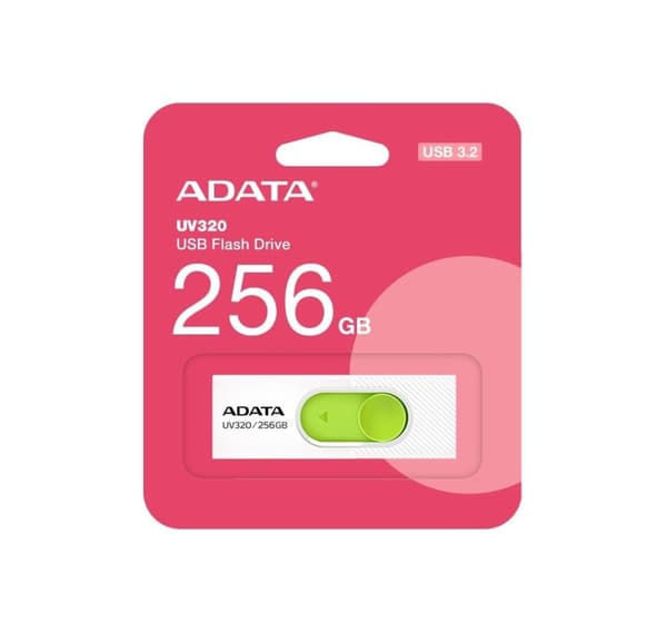 Minnestasjon flash usb3 256gb/hvit auv320-256g-rwhgn, Adata