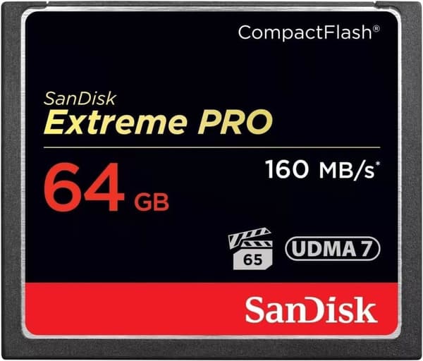 SanDisk Extreme Pro 64 GB 160 MB/s CompactFlash-minneskort - svart/guld/rött