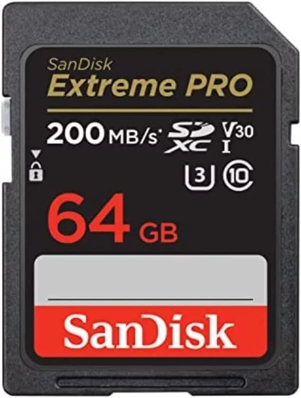 SanDisk Extreme PRO 64GB SDXC-minneskort upp till 200MB/s UHS-1 Class 10, U3, V30
