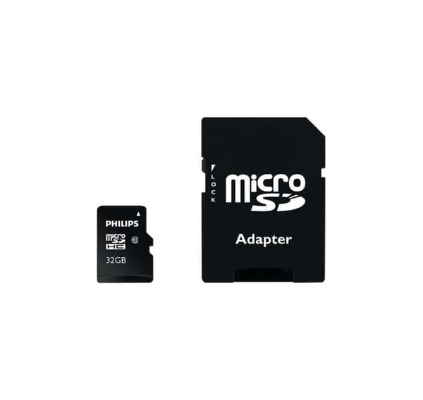 Flash-minnekort, 32 GB micro SDHC Class 10 + Adapter FM32MP45B/10, Philips