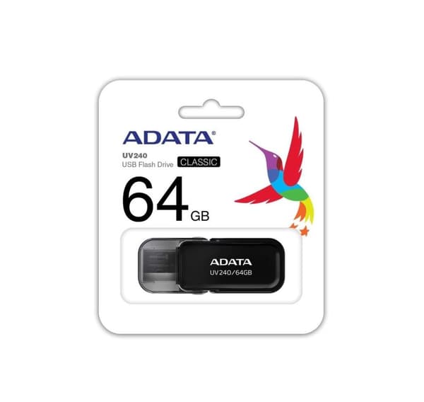 Minnesenhet flash usb2 64gb/svart auv240-64g-rbk, Adata