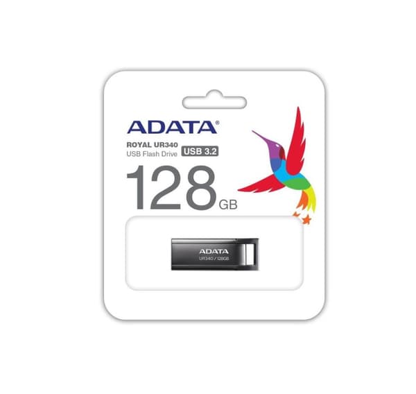 Minnestasjon flash usb3.2 128g/svart aroy-ur340-128gbk, Adata