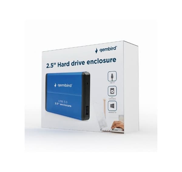 Hdd-kasse ekst. Usb3 2,5"/blå ee2-u3s-2-b, Gembird