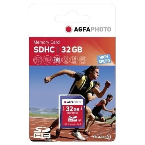 SDHC-minneskort - AGFA PHOTO - 32 Go - Klass 10 - Hög prestanda - Garanterad kompatibilitet