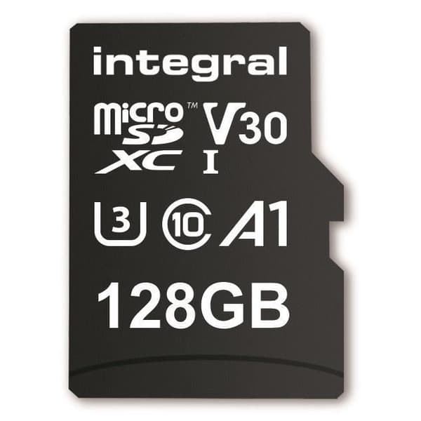 INTEGRALT MINNE Premium High Speed V30 UHS-I U3 Micro SDXC 128GB 100MB/s läsning och 90MB/s skriv 4K