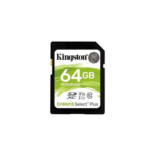 KINGSTON Canvas Select Plus SD-minneskort - SDS2/64GB 64GB Klass 10 UHS-I 100MB/s