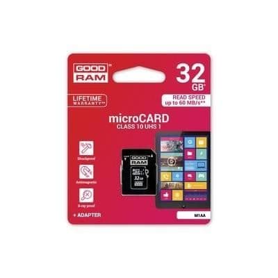 Goodram microSD-minneskort - 32GB - Upp till 100 MB/s - UHS-I / Class10