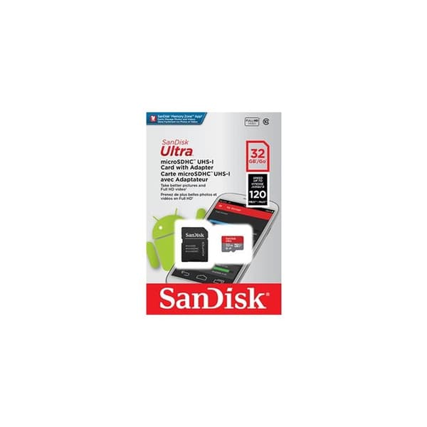 Minneskort micro SD - SANDISK - SDSQUA4-032G-GN6MA - 32 Go - A1 - 120 Mo/s