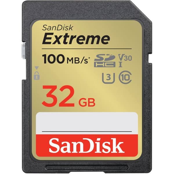 "Extreme" SDHC-minneskort, 32GB, V30, U3, 100MB/s Flerfärgad
