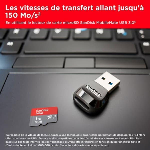M.SDXC Ultra 1TB-kort - SANDISK - Röd - A1/UHS-I/Cl.10/150MB/s