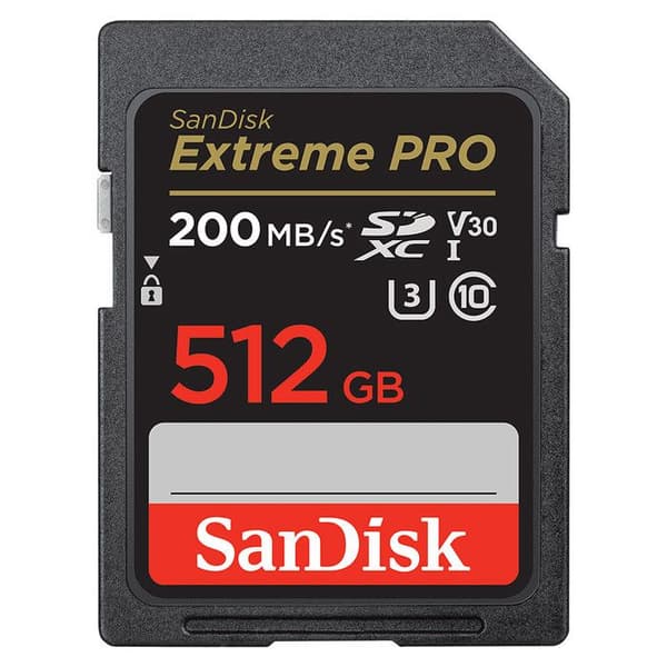 SD-minneskort - Sandisk - Extreme Pro - 512Go - 200MB/s - UHS-I V30