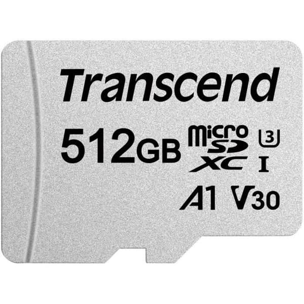 TRANSCEND 300S flashminneskort - 512 GB - A1 / Video Class V30 / UHS-I U3 / Class10 - micro SDXC