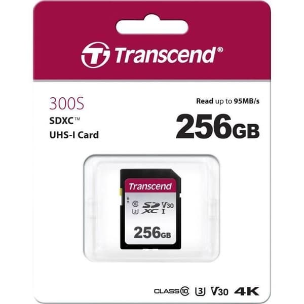 Flash-minneskort - TRANSCEND - Premium 300S - 256 GB - v30 Video Speed Class - UHS-I - UHS-Class 3