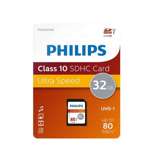 Flashminneskort - PHILIPS - SDHC 32 GB - Klass 10 - 2 års begränsad garanti