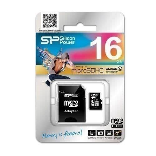 SILICON POWER MicroSD SDHC Class 10 Minneskort - 16 GB