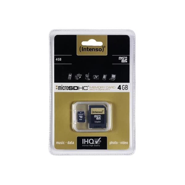 Intenso MicroSDHC 4GB med adapter
