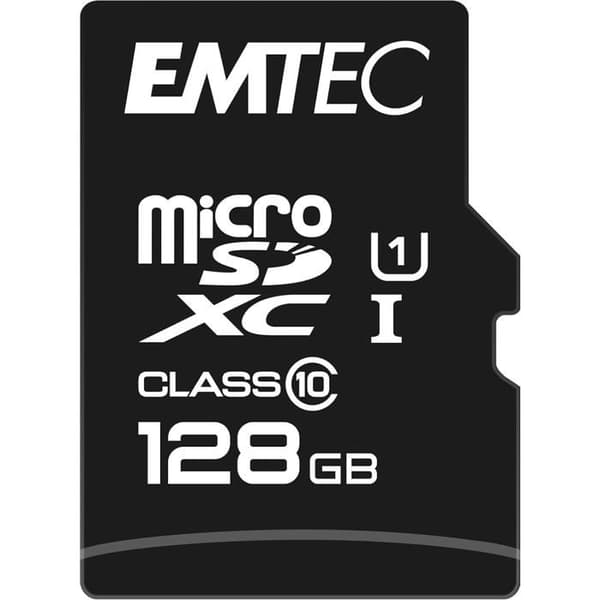 MicroSDXC 128GB EMTEC + CL10 Gold-adapter + UHS-I 85MB/s - I blisterförpackning