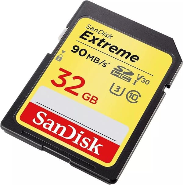 SanDisk Extreme 32 GB SDHC-minneskort upp till 90 MB/s, Class 10, U3, V30
