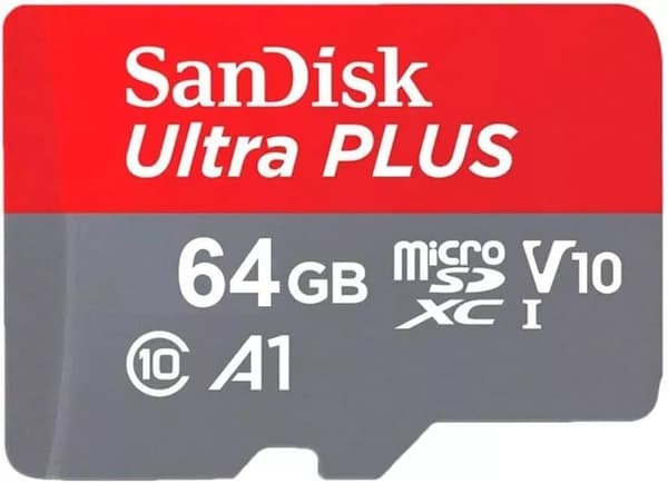 Sandisk Ultra Plus 64GB MicroSDXC-kort klass 10 A1 V10