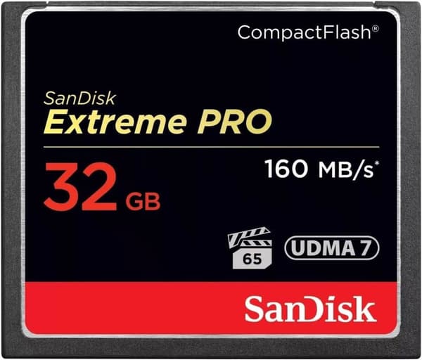 SanDisk Extreme Pro 32 GB 160 MB/s CompactFlash-minneskort - svart/guld/rött