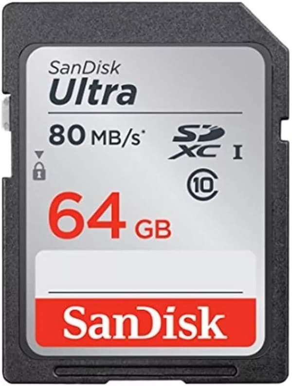 SanDisk Ultra 64 GB SDXC-hukommelseskort, op til 80 MB/s, klasse 10, UHS-I
