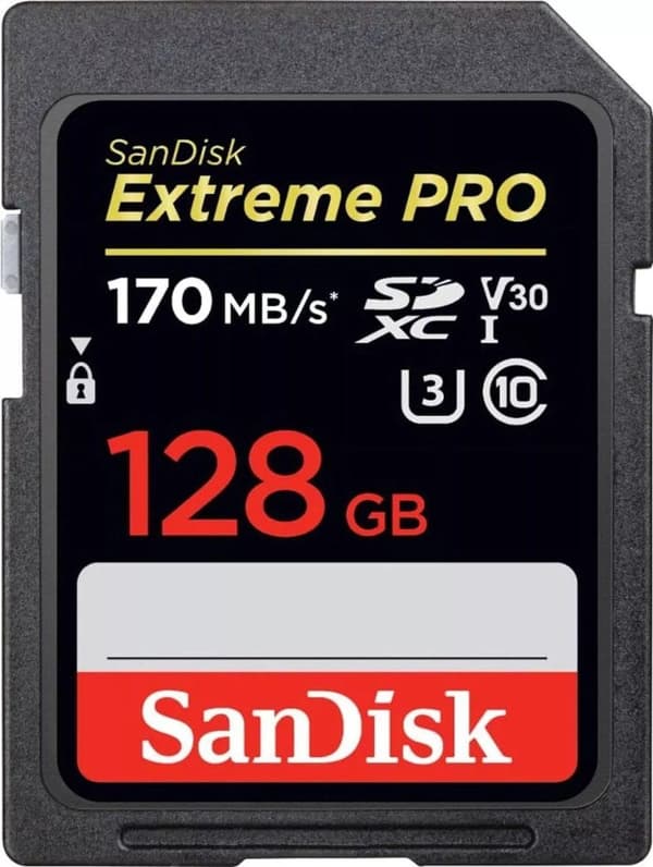 SanDisk Extreme PRO 128GB SDXC hukommelseskort op til 170MB/s UHS-1 klasse 10, U3, V30