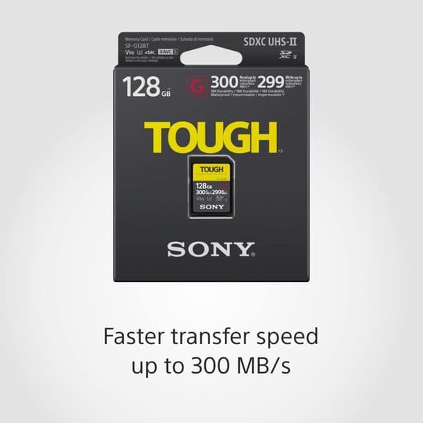 SONY SF-G series TOUGH SF-G128T 128 GB V90 SDXC UHS-II flashminneskort - UHS-II U3 - Class10