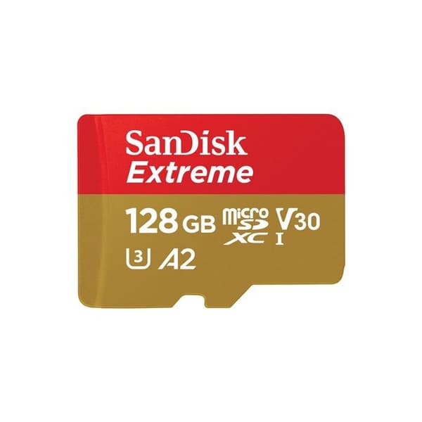 microSDXC-kort - SANDISK - Extreme 128 GB - Klass 10 - Stöttålig och vattentät