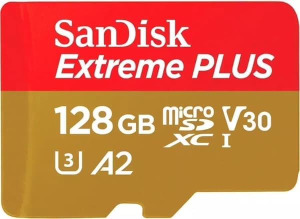 SanDisk 128GB Extreme Plus microSDXC A2, UHS-I Class 10, U3, V30