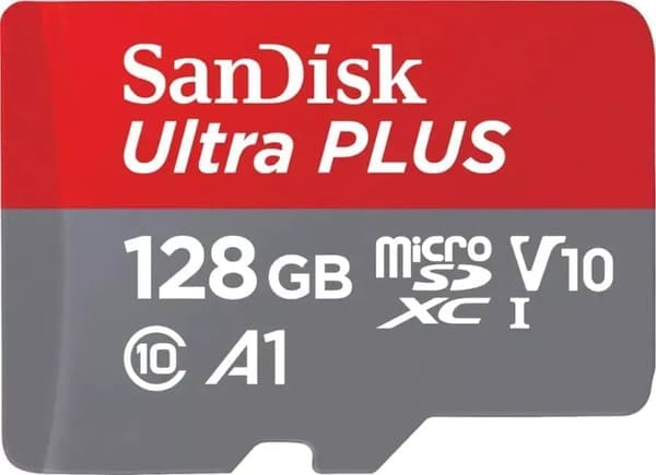 SanDisk Ultra Plus 128 Gt microSDXC-muistikortti A1 jopa 80 Mt / s Luokka 10, U1, V10