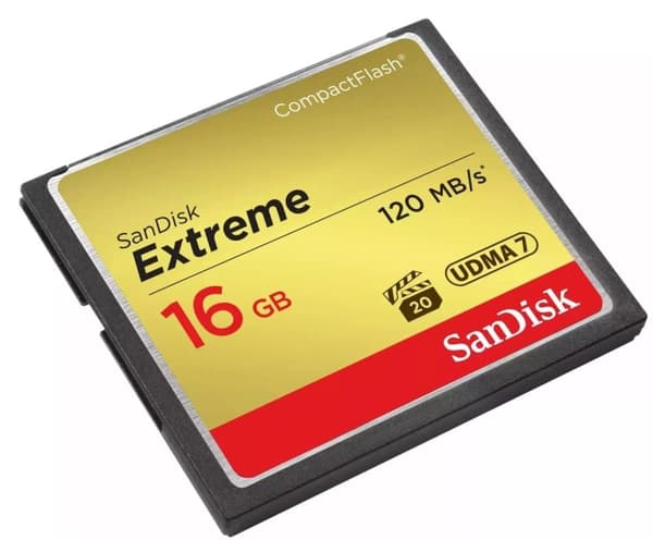 SanDisk Extreme 16GB 120MB/s CompactFlash-muistikortti - kulta/punainen