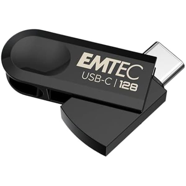 USB-minne - EMTEC - Single C280 - 128 Go - USB 3.2 - Läsning 80 Mo/s - Skrivning 20 Mo/s Svart