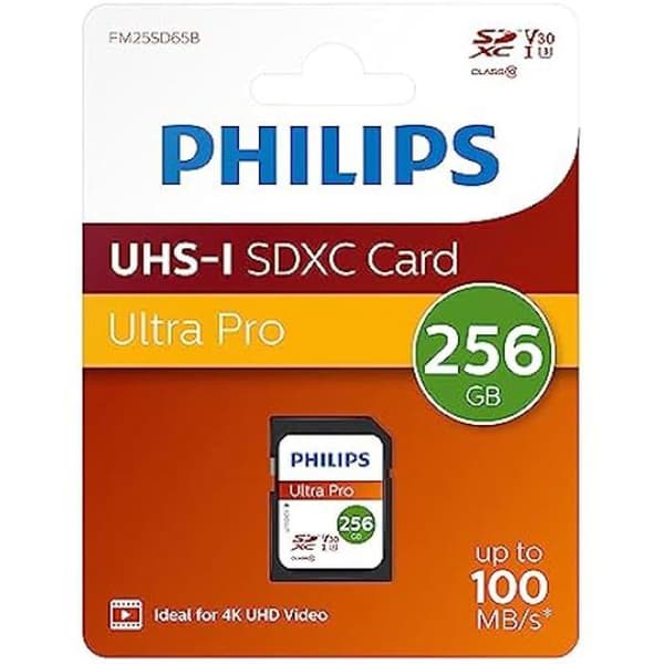 SDXC minneskort - PHILIPS - Ultra Pro - 256 Go - UHS-I U3 - Läshastighet 100 Mo/s