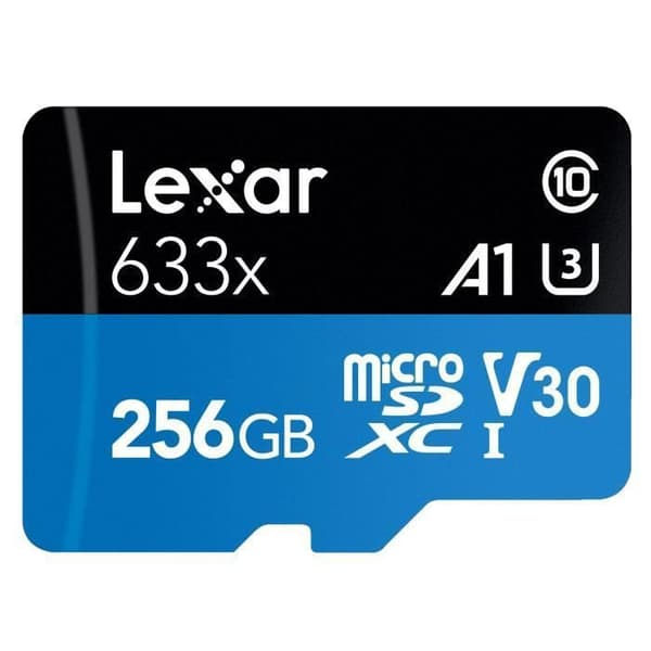 256 GB Lexar High-Performance 633x microSDXC UHS-I minneskort - LEXAR - Klass 10 - V30 - A1