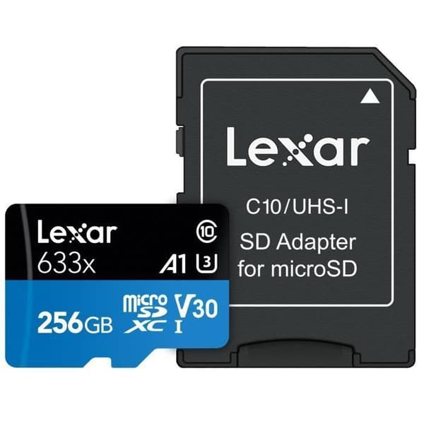 256 GB Lexar High-Performance 633x microSDXC UHS-I minneskort - LEXAR - Klass 10 - V30 - A1