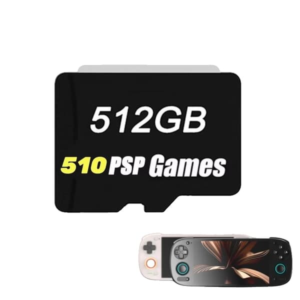 Muistikortti Retroid Pocket 5:lle, 512GB kapasiteetti, 510 PSP-peliä,512G PSP