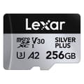Miniatyrbild 1 av 2: Micro SD-kort - LEXAR - Silver Plus - 256 Go - 205 Mo/s Läsning - V30 U3 - IPx7 Vattentålighet